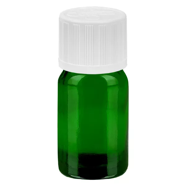 5ml flaska 11mm skruvkork vit standard med sabotageskydd GreenLine UT18/5 5ml flaska 11mm skruvkork vit standard med sabotageskydd GreenLine UT18/5