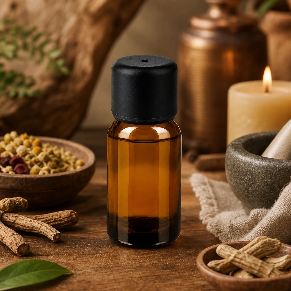 Högkvalitativ 10 ml bärnstensfärgad glasflaska med svart skruvlock för DIY-kosmetika och naturopati