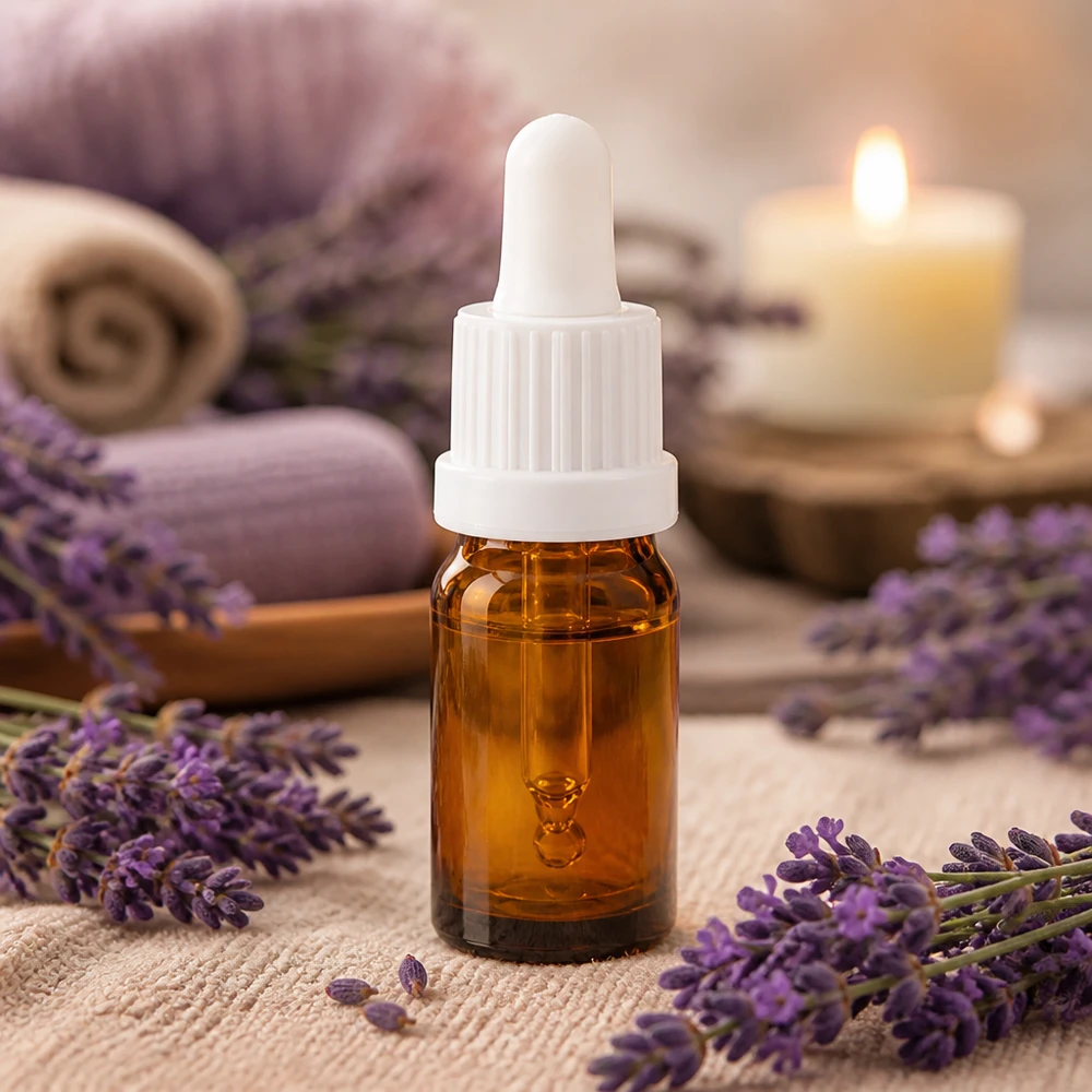 5 ml pipettflaska vit med säkerhetsförslutning BrownLine UT18/5 5 ml pipettflaska tillverkad av högkvalitativt bärnstensfärgat glas med vit pipett för eteriska oljor