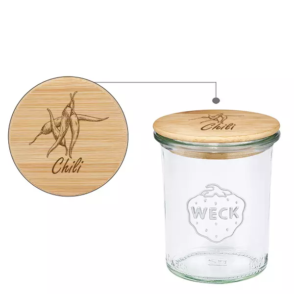 Trälock Chilli med WECK-glas med fot 160 ml Trälock Chilli med WECK-glas med fot 160 ml