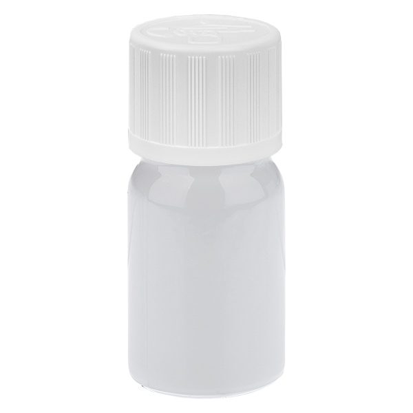 5 ml droppflaska 1,2 mm vit standardkork barnsäker WhiteLine UT18/5 5 ml droppflaska 1,2 mm vit standardkork barnsäker WhiteLine UT18/5