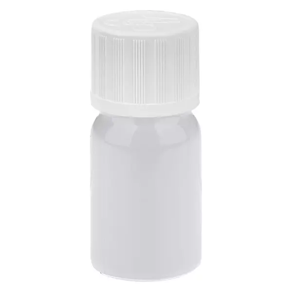 5 ml droppflaska 1,2 mm vit standardkork barnsäker WhiteLine UT18/5 5 ml droppflaska 1,2 mm vit standardkork barnsäker WhiteLine UT18/5