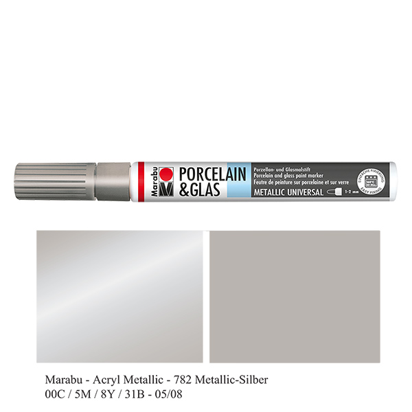 Färgkrita silver 1-2mm för glas/porcelän Färgkrita silver 1-2mm för glas/porcelän