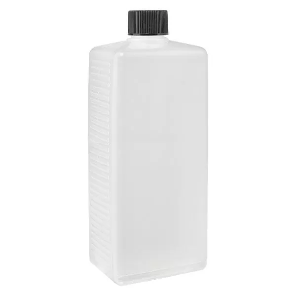 1000ml fyrkantig flaska PE natur, med lock 1000ml fyrkantig flaska PE natur, med lock