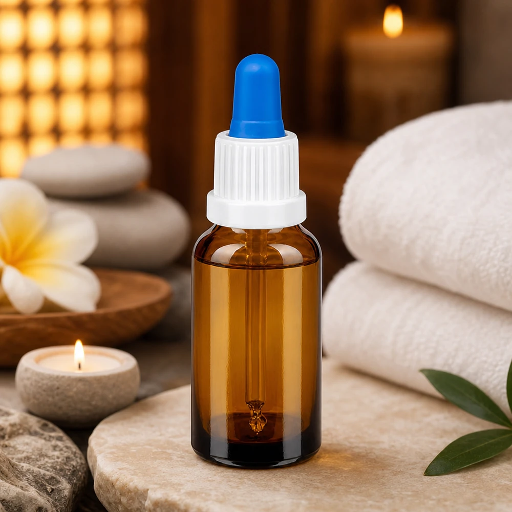 20 ml pipettflaska vit/blå med säkerhetsförslutning BrownLine UT18/20 Kompakt 20 ml pipettflaska BrownLine med exakt blå doseringsspets för hälsoprodukter