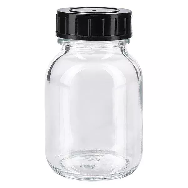 50ml flaska med bred hals, klarglas med skruvlock 50ml flaska med bred hals, klarglas med skruvlock