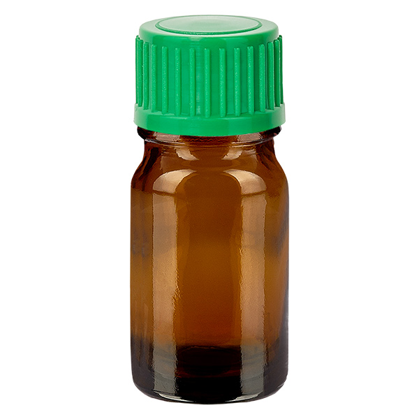 5ml Droppflaska 0,8mm grön standardförslutning BrownLine UT18/5