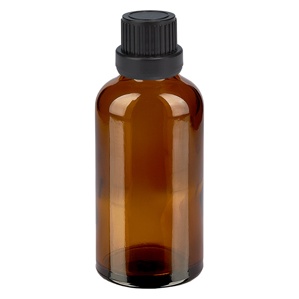 50ml flaska 11mm skruvkork svart säkerhetsförslutningII BrownLine UT18/50
