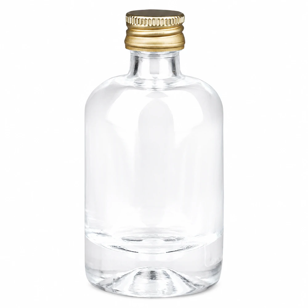 40 ml glasflaska Sara med skruvlock i guld UNiTWIST® 40ml glasflaska Sara med gyllene skruvkork UNiTWIST - liten rund flaska transparent