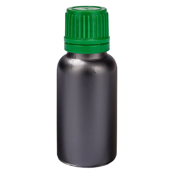 20ml flaska 11mm skruvkork grönt manipulationsskyddat lock BlackLine UT18/20 20ml flaska 11mm skruvkork grönt manipulationsskyddat lock BlackLine UT18/20