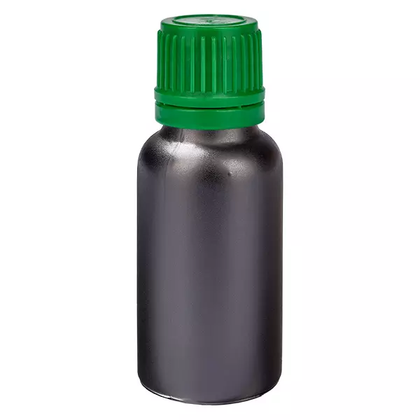 20ml flaska 11mm skruvkork grönt manipulationsskyddat lock BlackLine UT18/20 20ml flaska 11mm skruvkork grönt manipulationsskyddat lock BlackLine UT18/20
