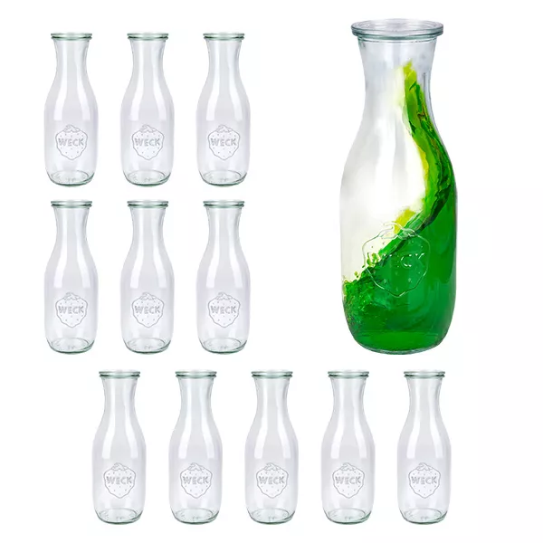 Set med 12 Weck-juiceglas, 1062 ml, med 12 glaslock Set med 12 Weck-juiceglas, 1062 ml, med 12 glaslock
