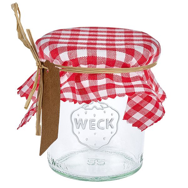 Smyckesduk i tyg rödrutig 12cm fyrkant