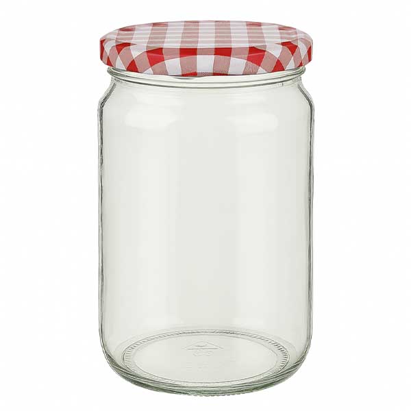 795ml rund burk med BasicSeal-lock röd/vit UNiTWIST