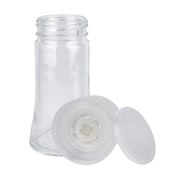 Kryddburk i klart glas, 95 ml, med kvarn, keramik, transparent Kryddburk i klart glas, 95 ml, med kvarn, keramik, transparent