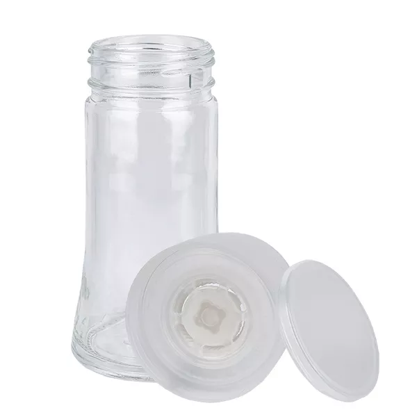 Kryddburk i klart glas, 95 ml, med kvarn, keramik, transparent Kryddburk i klart glas, 95 ml, med kvarn, keramik, transparent