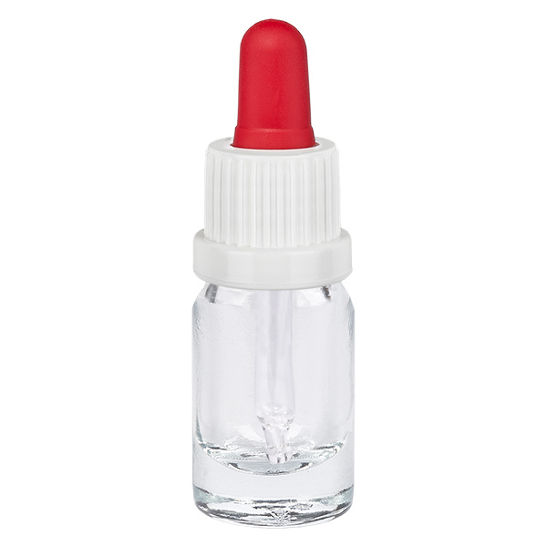 5 ml pipettflaska vit/röd med säkerhetslock ClearLine UT18/5 5 ml pipettflaska vit/röd med säkerhetslock ClearLine UT18/5