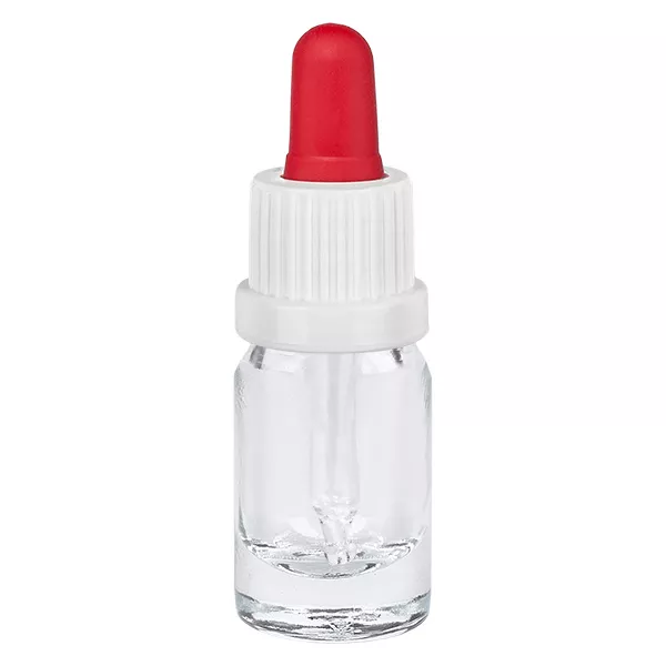 5 ml pipettflaska vit/röd med säkerhetslock ClearLine UT18/5 5 ml pipettflaska vit/röd med säkerhetslock ClearLine UT18/5