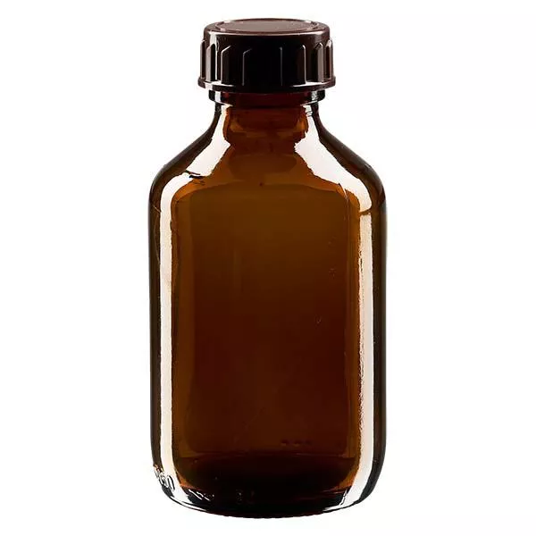 150ml medicinflaska brun, med brunt ApoGlas-lock