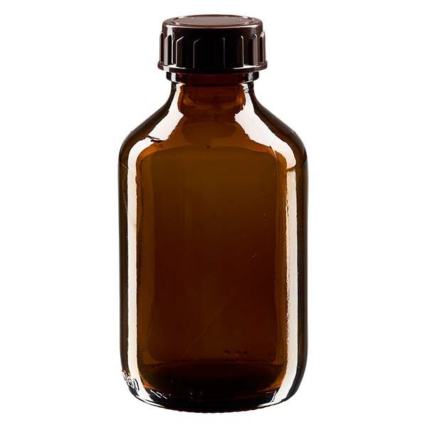 150ml medicinflaska brun, med brunt ApoGlas-lock 150ml medicinflaska brun, med brunt ApoGlas-lock