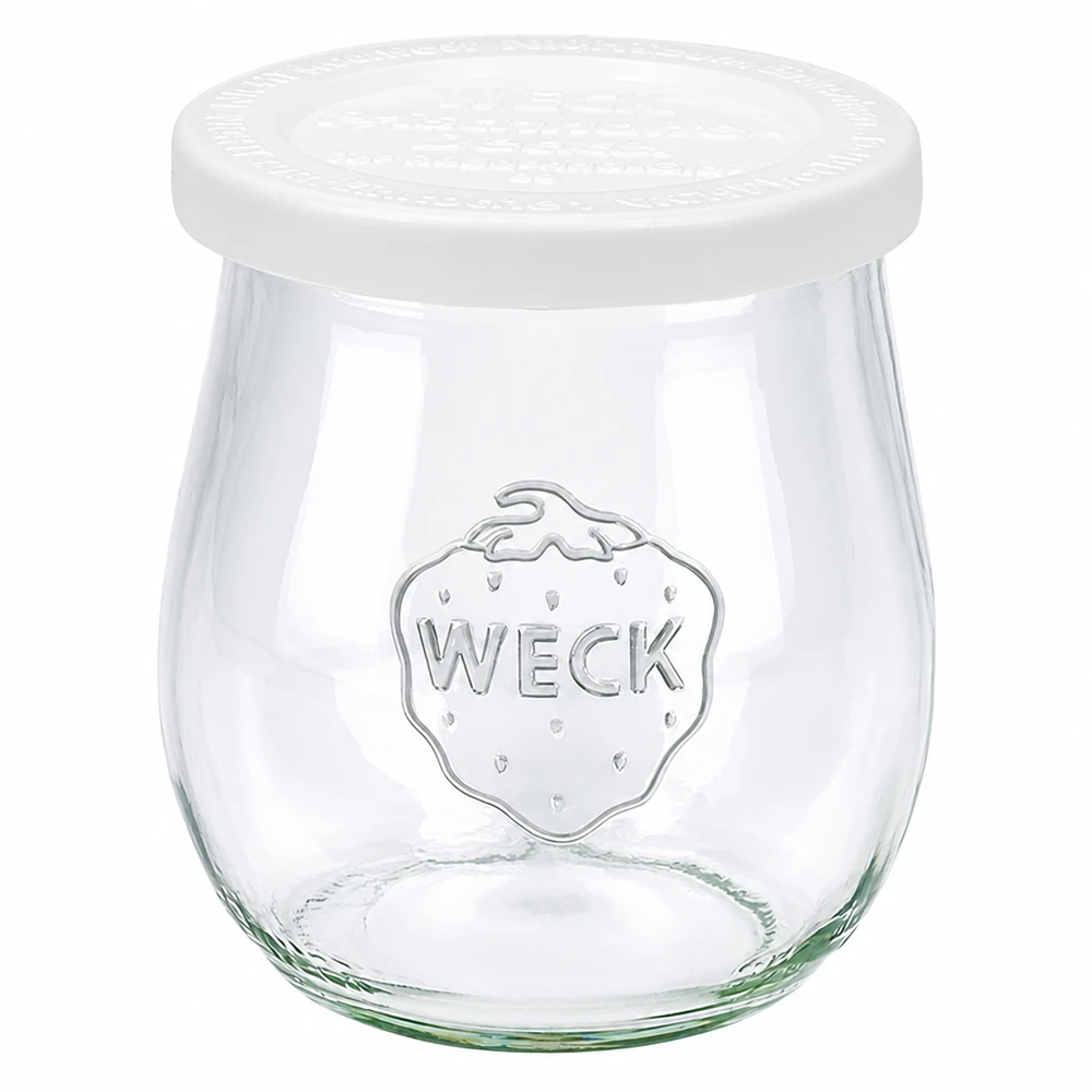 220 ml tulpanformad burk med friskhetslock WECK RR60 WECK tulpanburk 220 ml med vitt lock RR60 - konserveringsburk i glas för konservering och förvaring