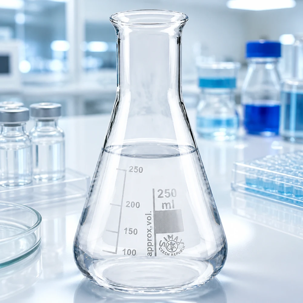 Erlenmeyerkolv 250 ml med smal hals 250 ml laboratoriekolv med smal hals och pip för enkel dekantering av vätskor