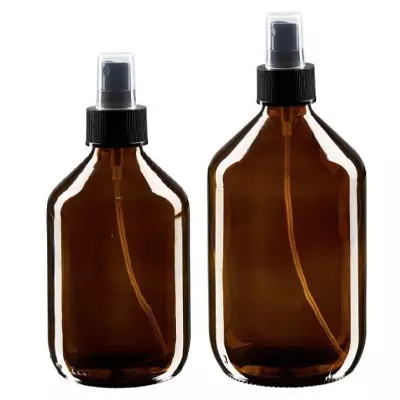Flacons médicaux bruns avec vaporisateur à pompe noir
