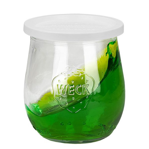 Set med 12 Weck-burkar 220 ml tulpanburkar med 12 konserveringslock Set med 12 Weck-burkar 220 ml tulpanburkar med 12 konserveringslock