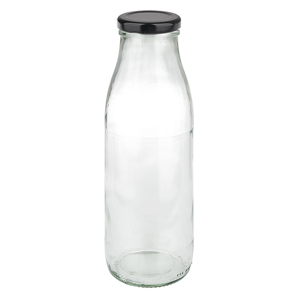 500 ml glasflaska + BasicSeal-lock svart UNiTWIST