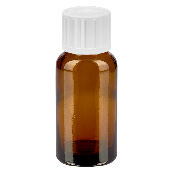 20 ml Droppflaska 1,2 mm vit med standardförslutning BrownL. UT18/20