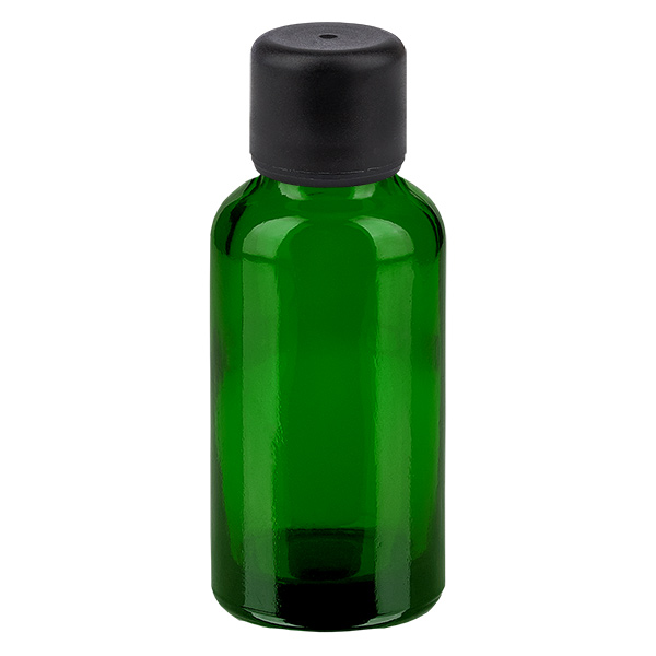 30 ml flaska 11mm skruvkork svart med sabotageskydd GreenLine UT18/30