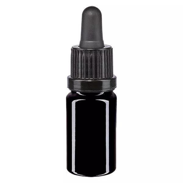 Apoteksflaska lila 5ml pipett svart manipuleringssäkert lock Apoteksflaska lila 5ml pipett svart manipuleringssäkert lock