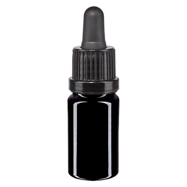 Apoteksflaska lila 5ml pipett svart manipuleringssäkert lock Apoteksflaska lila 5ml pipett svart manipuleringssäkert lock