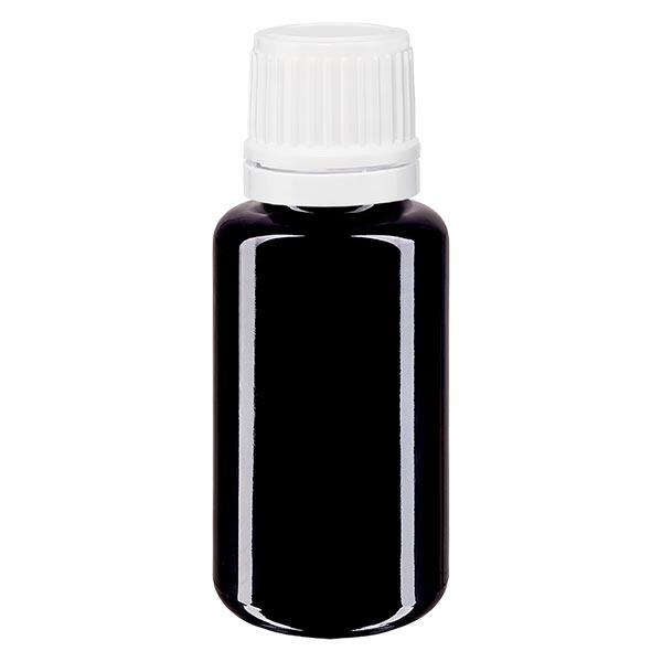 Apoteksflaska violett 20 ml dropplock 1,2 mm vit manipuleringsfri förslutning Apoteksflaska violett 20 ml dropplock 1,2 mm vit manipuleringsfri förslutning