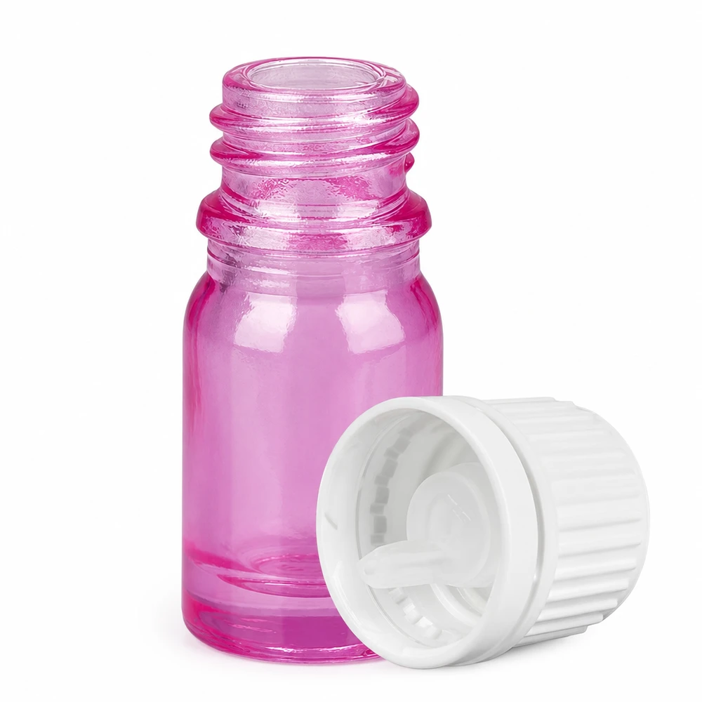 5 ml droppflaska av glas med 0,7 mm öppning för exakt applicering i lila look
