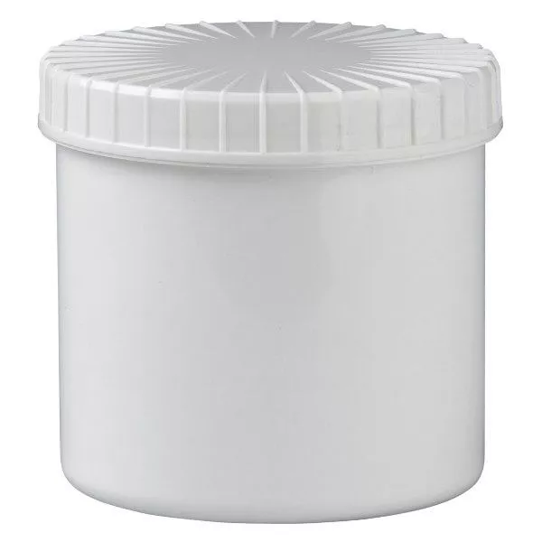 Vit skruvburk 375 ml med räfflat lock Vit skruvburk 375 ml med räfflat lock