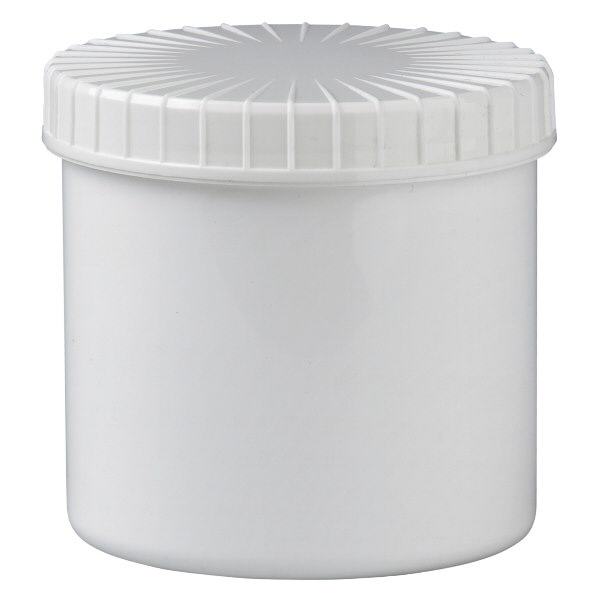 Vit skruvburk 375 ml med räfflat lock Vit skruvburk 375 ml med räfflat lock