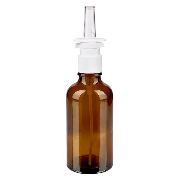 Apoteksflaska brun 50ml nässpray vit standard Apoteksflaska brun 50ml nässpray vit standard