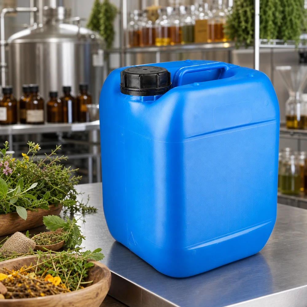 Dunk 5 liter blå med skruvkork med sabotageskydd Livsmedelsgodkänd 5-litersdunk i blått med OV-skruvlock och stabil bärhandtag