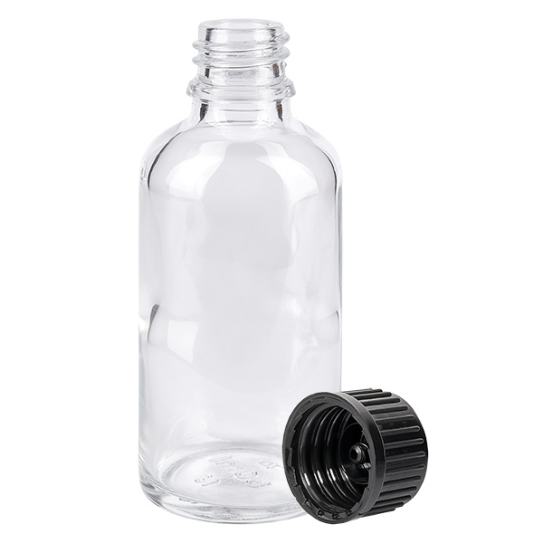 50ml flaska 11mm skruvkork svart Standard ClearLine UT18/50 50ml flaska 11mm skruvkork svart Standard ClearLine UT18/50
