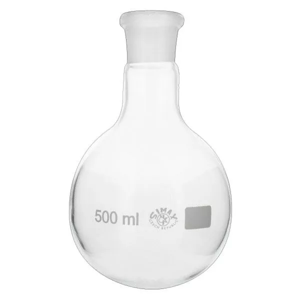 Kolv med rund botten 500ml med standardslipad fog (29/32)