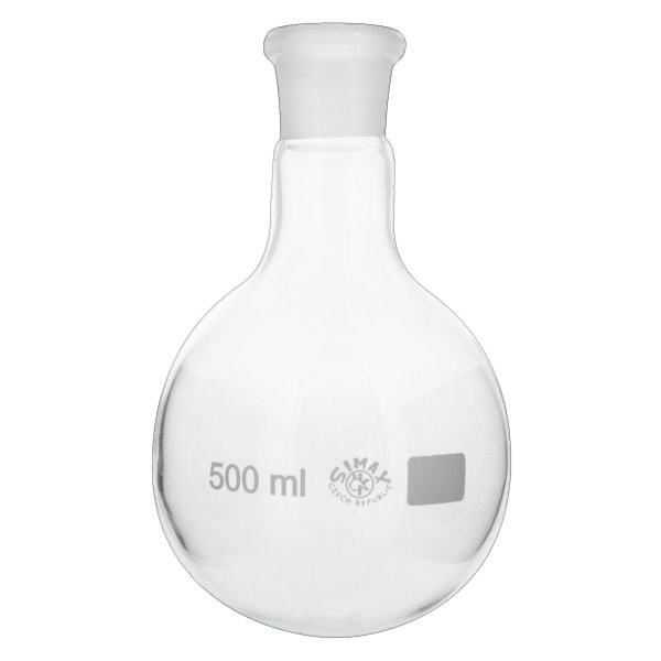 Kolv med rund botten 500ml med standardslipad fog (29/32)