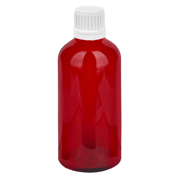 100 ml flaska 11mm skruvkork vit med sabotagesäker förslutning RedLine UT18/100