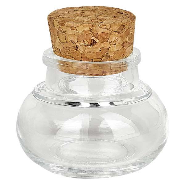 Belly 40ml klar, öppning 27mm, inkl. kork 27,5/31,5