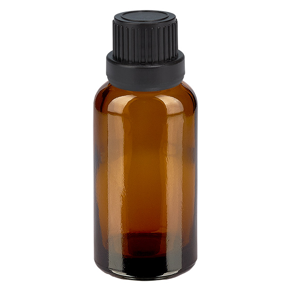 30ml Droppflaska 2mm svart med sabotagesäker förslutning BrownLine UT18/30