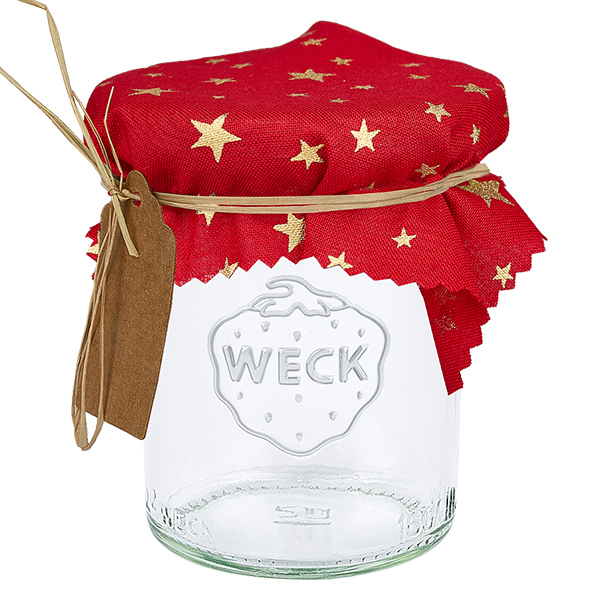 Material-servett, röd, Stjärnor, 12 cm, kvadratisk