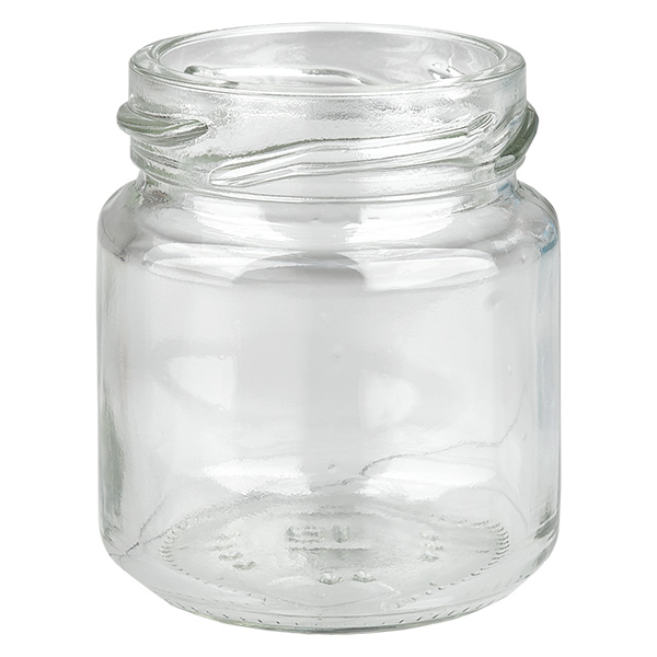 Glasburk 53ml klar, utan lock, tråd TO43 Glasburk 53ml klar, utan lock, tråd TO43