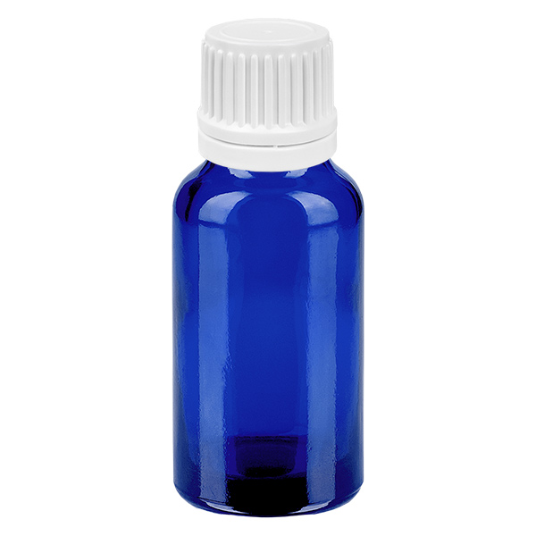 20ml Droppflaska 0,7mm vit med säkerhetslock BlueLine UT18/20