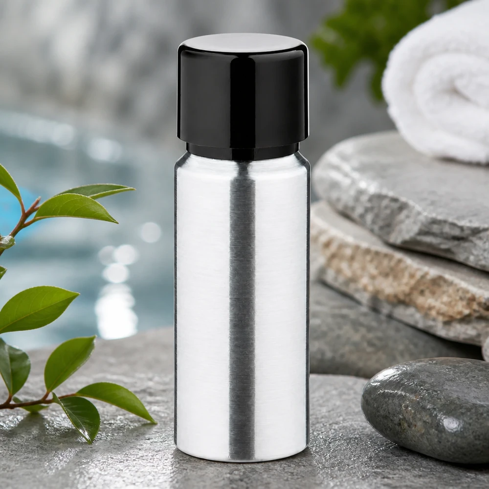 20ml polerad aluminiumflaska med skruvkork Högkvalitativ 20 ml aluminiumflaska med spegelblank yta och läckagesäkert skruvlock