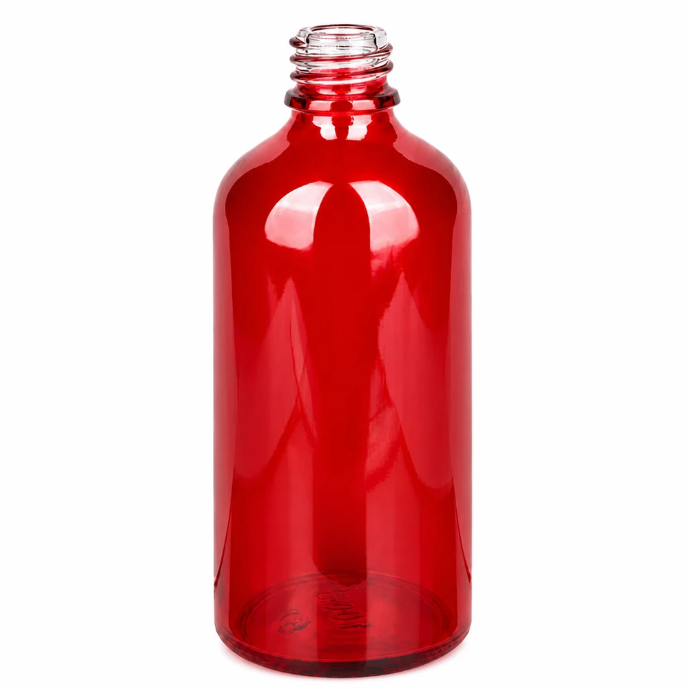 100ml Apoteksflaska RedLine UT18/100 UNiTWIST 100 ml apoteksflaska i rött glas RedLine UT18/100 med UNiTWIST-gänga